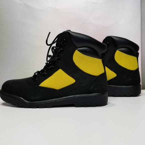 TIMBERLAND  6" Field Boots Women's 8 (EU39) Black, Yellow  NEW - Picture 2 of 10